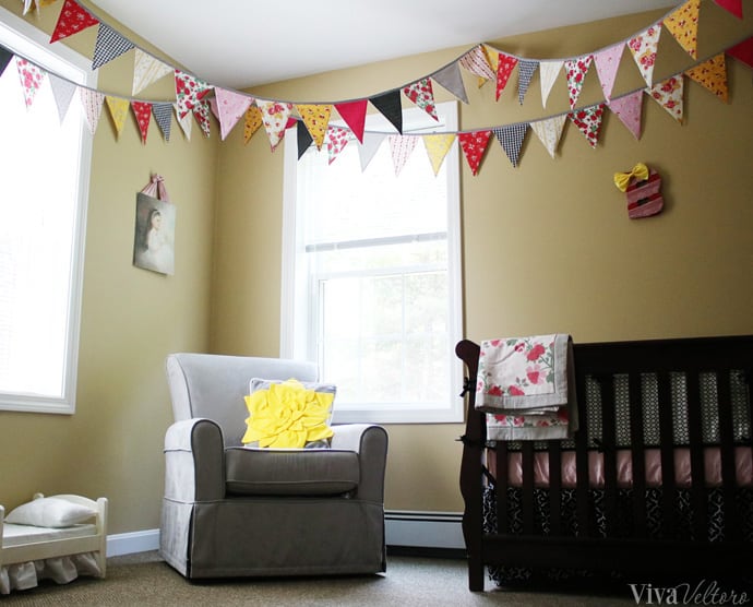 bunting in baby's room